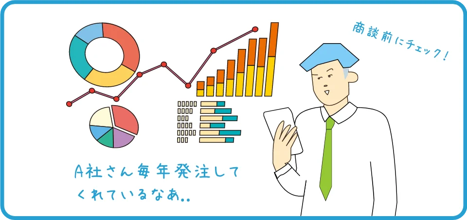商談前にチェック!A社さん毎年発注してくれているなあ..